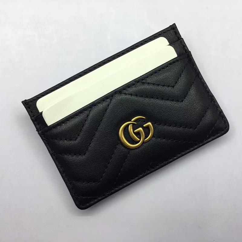 Gucci wallets 443127 Full leather plain black